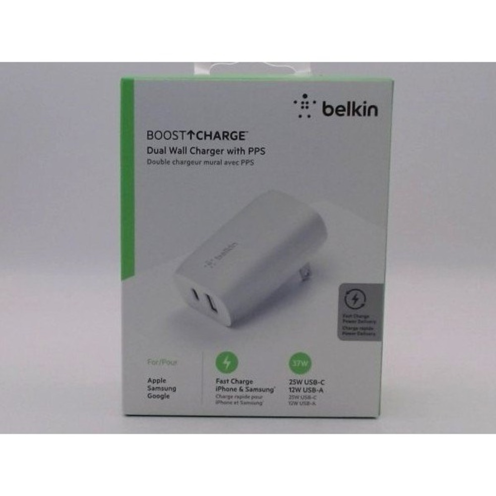 Belkin Mobile WCB007DQWH 37 watts Dual Wall Charger with PPS, BRAND NEW IN BOX